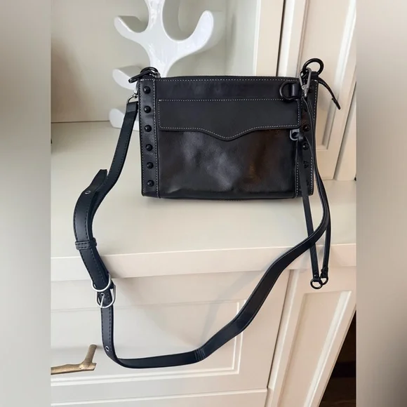 REBECCA MINKOFF MAB Studded Leather Crossbody Purse Bag Women’s Black NEW - Picture 9 of 15